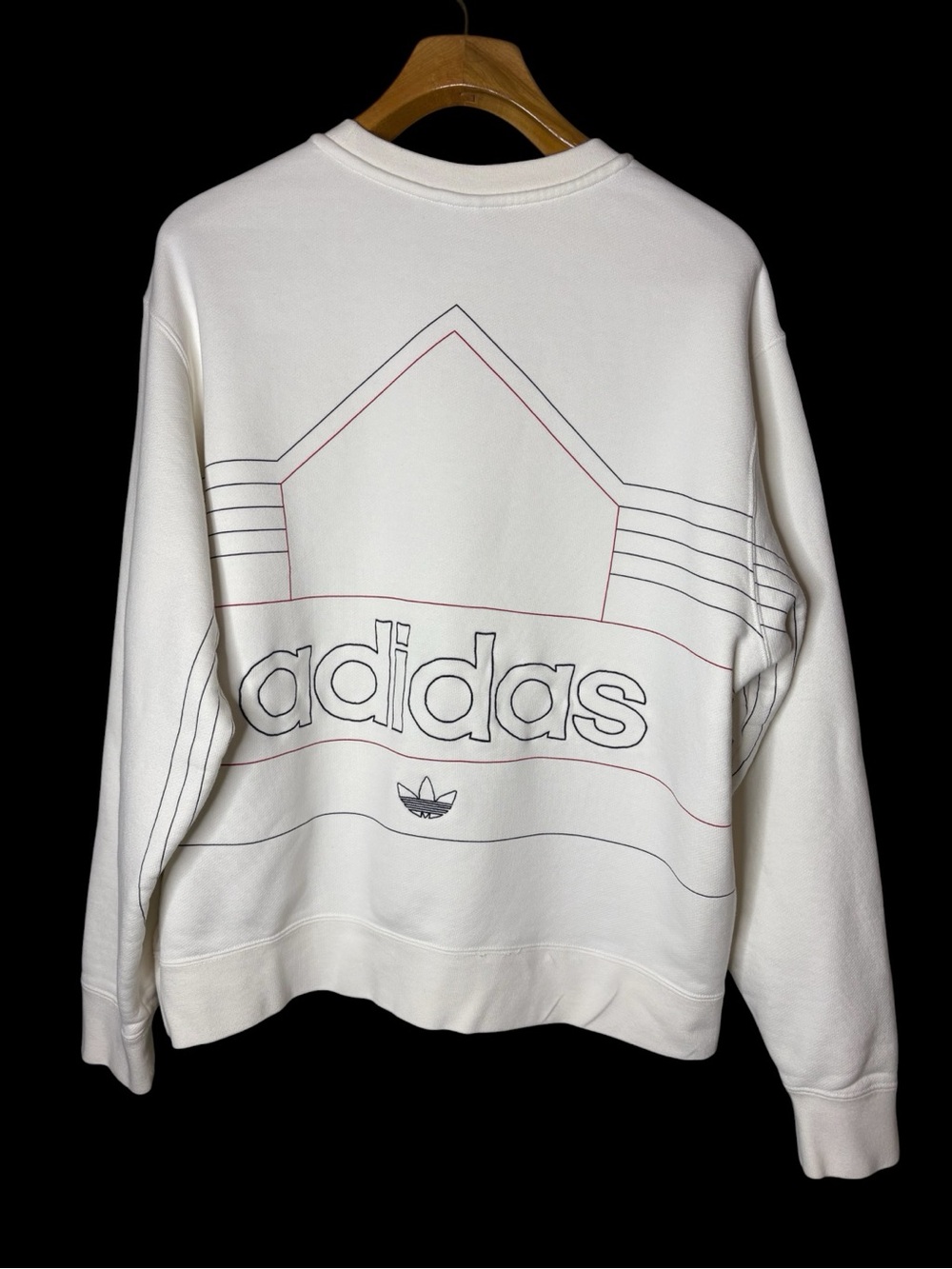 Adidas Rivalry Retro Crewneck Sweatshirt Embroidered Tri Leaf Logo Men’s Sz XL - Picture 3 of 9